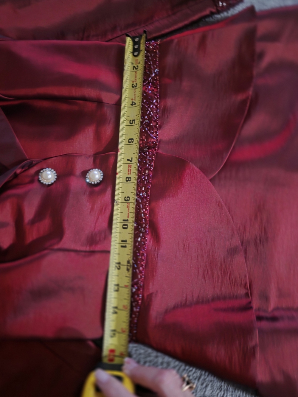 Caterina Collection Burgundy Beaded Formal Gown Size 8 - Picture 6 of 6